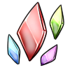 Colored glass fragments